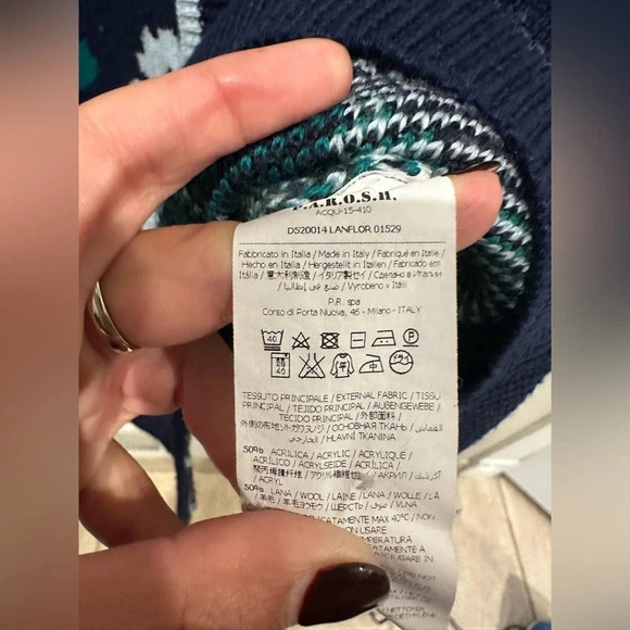 p.a.r.o.s.h‎ Navy Wool Sweater Cardigan  w/  Flowers. Size Small A0040 - Picture 5 of 10